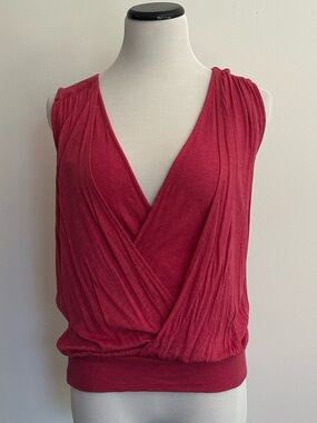 Sleeveless Surplice Tank Top